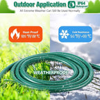 Feekoon 30FT Outdoor Extension Cord with Timer, 1 to 3 Way Extension Cord Splitter, 16AWG SJTW Heavy Duty 3 Plug Green with Multiple Outlets and Weatherproof Covers for Halloween Christmas