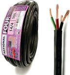 NATIONAL Wire & Cable – 14 AWG 4-Conductor Premium Copper Wire, 100 ft, Stranded | Made in USA, Heavy-Duty Flexible Jacket | Automotive, Low Voltage, LED, Lights, DIY, Indoor and Outdoor Use