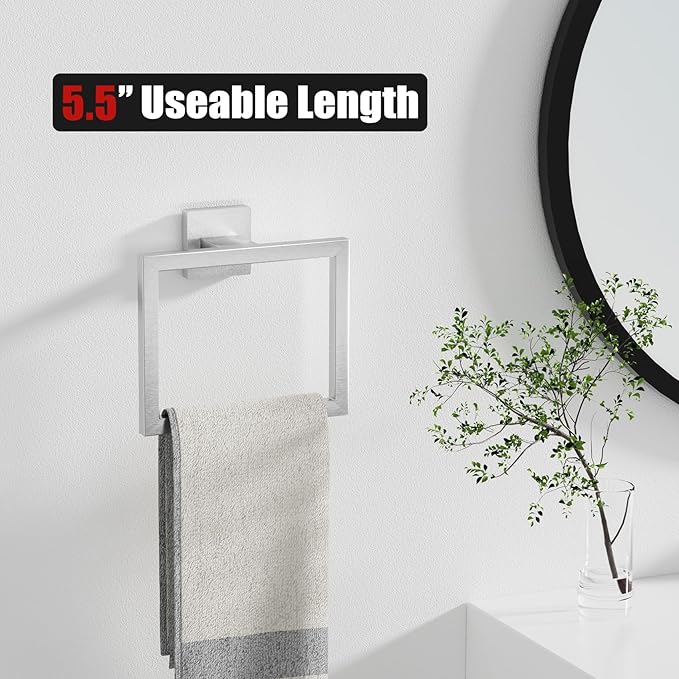 10-Pieces Brushed Nickel Bathroom Accessories Set, 23.6 Inch Bath Towel Bar Set, Stainless Steel Bathroom Hardware Set, Towel Racks for Bathroom Wall Mounted.