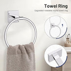 5-Piece Polish Chrome Bathroom Hardware Set, SUS304 Stainless Steel Bathroom Accessories Set 23.6 inches Towel Bar, Toilet Paper Holder with Shelf, Towel Ring and Two Towel Hooks Wall-Mounted