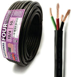 NATIONAL Wire & Cable – 10 AWG 4-Conductor Premium Copper Wire, 50 ft, Stranded | Made in USA, Heavy-Duty Flexible Jacket | Automotive, Solar, Battery, Indoor and Outdoor Use