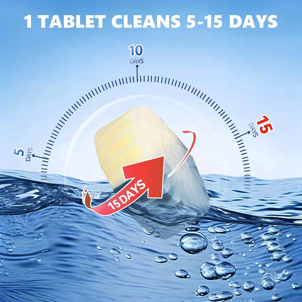 Toilet Bowl Cleaner Tablets, Automatic Toilet Bowl Cleaners, Long-Lasting Toilet Tabs Drop in Tank for Deodorizing & Descaling, Blue & Yellow, 12 Packs