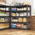 40" W Garage Shelving Heavy Duty, 2250LBS Loads Garage Storage Shelves Heavy Duty, 5-Tier Metal Shelving Units and Storage Racks, Industrial Utility Shelf,40" Wx18 Dx72 H, Black