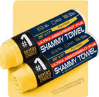 Premium Large Shammy Towel for Car - 2pk Pack (26"x17") - Super Absorbent, Soft, Streak-Free, Scratch-Free Cloth for Cars, Boats, Home - Long Lasting Chamois Towel + Hanging Storage Tubes (Original)