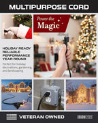 Iron Forge Cable 3 Outlet Outdoor Extension Cord 10 ft, 16/3 SJTW Black Extension Cord with Multiple Outlets 3 Prong, Weatherproof 13 Amp Exterior Power Cable for Outdoor Lights, Lawn & Landscaping