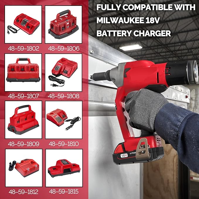 3.0Ah Replacement Battery for Milwaukee M18 Battery 48-11-1850 48-11-1852 48-11-1830, Compatible with Milwaukee 18V Battery Cordless Power Tools