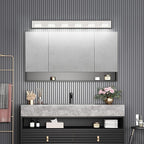 Ralbay 48inch Brushed Nickel Bathroom Vanity Light 6-Light Metal Acrylic Modern LED Bathroom Lighting Over Mirror