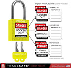 TRADESAFE Lockout Tagout Locks Set - 10 Yellow Keyed Alike Padlocks, 2 Keys Per Lock, OSHA Compliant Loto Locks
