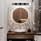 LED Bathroom Light Fixtures, 33inch Black Vanity Lights, Modern 4 Light Acrylic Wall Sconces, 350° Rotatable Wall Lighting Fixture Over Mirror