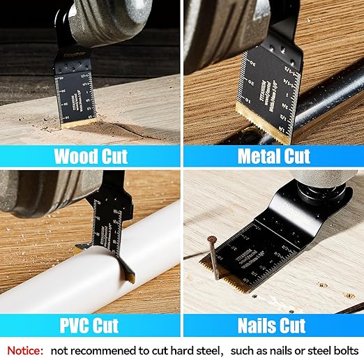 Oscillating Saw Blades, Diagtree 115PCS Titanium Oscillating Multitool Blades for Metal, Wood and Plastic, fit Dewalt Milwaukee Ryobi Fein Dremel Bosch Rockwell Makita Porter(Titanium, 115)