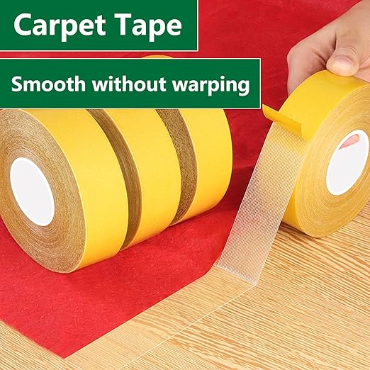 CHENYA Double Sided Tape Heavy Duty,2" X 66 Ft,High Tack Strong Wall Adhesive with Fiberglass Mesh,Super Sticky Resistente Clear Strong Mounting Tape for Crafts,Carpet,Picture