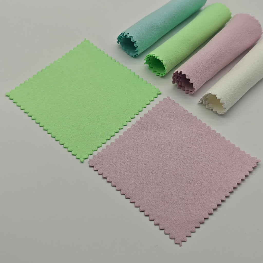 50pcs Jewelry Cleaning Cloth Polishing Cloth for Sterling Silver Gold Platinum Small Polish Cloth (3" x 3")