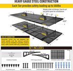 4-Pack 2x3ft Adjustable Garage Wall Shelving 1120lbs Load Capacity Heavy Duty Wall Mounted Storage Shelf Metal Floating Shelves for Garage(Black)