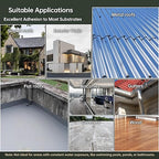 35 oz White Roof Sealant Waterproof, Elastomeric Roofing Coating Liquid Waterproofing Paint Adhesive, Solar Reflective Sealer for Outdoor Flat, Metal Roofs Leak Repair 1KG