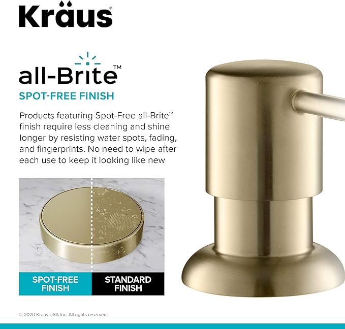 KRAUS Britt Commercial Style Spot Free Antiqued Champagne Bronze Pre-Rinse Kitchen Faucet with Deck Plate and Soap Dispenser, KPF-1690-KSD-53SFACB