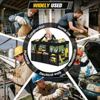 Heavy Duty Tool Bag 16-Inch - 19 Pockets Tool Organizer, Portable Electrician Toolbox W/Soft Handle, Christmas Birthday Gift Ideas for Men Dad Husband Him Mechanic Plumber, Wide Mouth Tool Storage Box