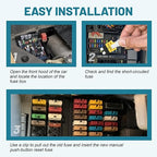 NuIth Manual Reset Mini Fuse Circuit Breakers 20A, E39 Low Profile ATO/ATC Circuit Breaker Blade Fuse 12V-32V DC 20A Re-settable Standard Blade Fuses for Car Truck RV Marine (2PCS-20A)