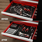 AIRTOON 4PCS Trap Mat Universal Tool Drawer Liners, Heavy Duty Toolbox Drawer Liners, Rolling Tool Chest Liner Foam, Non-Slip Organizer Liner for Toolbox, Cart, Work Bench, 23.62 x 15.75 Inches