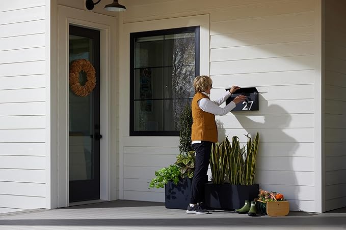 post & porch The OG Mailbox | Wall Mounted Mailbox | Black/Brown/White/Grey, 1 Size, Weatherproof Mail Box for Outside | Customizable (White)
