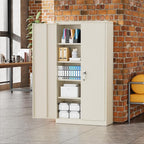 Greenvelly Metal Garage Storage Cabinet with Locking Doors, 72" Grey Lockable Storage Cabinet with Adjustable Shelves, Steel Tool Cabinets,Metal File Cabinet for Home Office, Garage (36" W x 18" D)