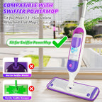 Reusable Pads Compatible with Swiffer PowerMop - SEVENMAX 15" Microfiber Power Mop Refills Pads Spray Mop Replacement Heads Cloths Washable Dry Wet Mopping for Wood Floor Cleaning x8