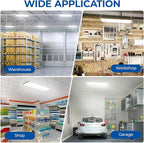 CINOTON 4FT 210W LED Shop Light with 28350LM,0-10V Dimmable Linear High Bay Lighting with 5000K,120-277V 135LM/W Commercial Hanging Lights for Garage Office Warehouse Workshop Factory UL Listed 2Pack