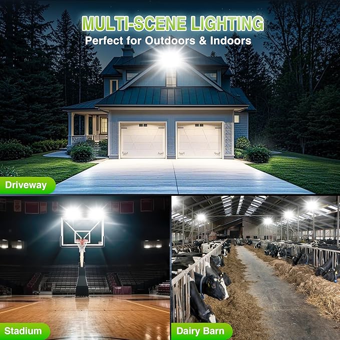 STASUN 2 Pack 150W LED Flood Lights, Mini Series Outdoor Floodlight, 15000LM 6000K Daylight White IP66 Waterproof 3 Adjustable Heads LED Exterior Flood Light for Yard, Driveway, Garage, Patio, Porch