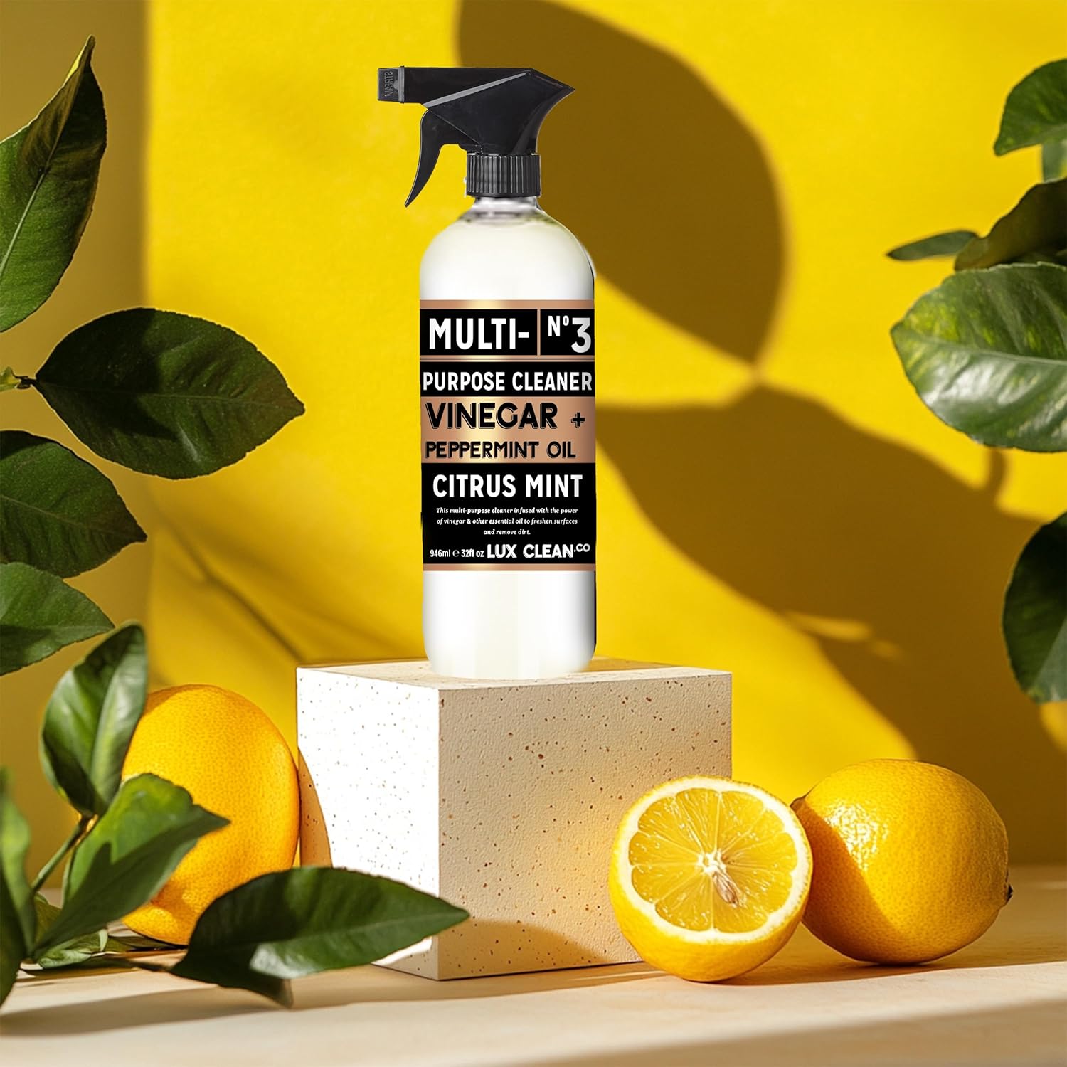 Lux Clean Multi-Purpose Cleaners, Vinegar with Eucalyptus and Peppermint | 32 Fl Oz Bottles, Pack of 4 | Home and Body Company