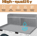 Royxen 2-Tier Washer Dryer Countertop,19.5"H Wood Washer and Dryer Topper with Storage Shelf,Laundry Countertop Over Washer Machine, Universal Fit for Laundry Room Organization (Grey,54"W X 27.5"D)