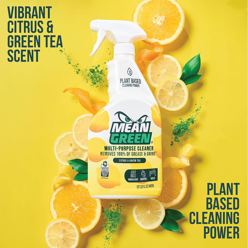 Mean Green Non-Concentrated Ready-to-Use Multi-Purpose Cleaner, Citrus & Green Tea, 32 Ounce 3ct