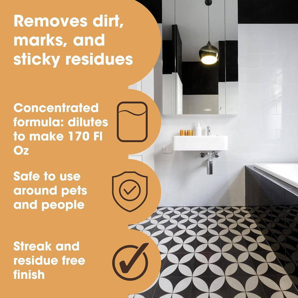 Furniture Clinic Vinyl Floor Cleaner | Dilutes to 170 FL Oz | Easy and Safe Application | Quick-Drying with Lavender Aroma | 17oz / 500ml