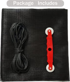 Window Screen Replacement Kit, 59'' x 106'' Fiberglass Screen Mesh with Rolling Tool and Screen Retainer Spline, DIY Adjustable Screen Door Mesh for Window, Door and Patio, Black