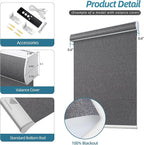 SmartWings Motorized Smart Blinds with Remote, Custom Automatic 100% Blackout Roller Shade Compatible with Alexa/Homekit/Google, Electric Smart Blinds for Indoor Windows, Eclipse Anchor Grey