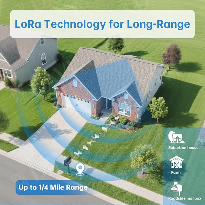 Briidea WiFi Mailbox Alert with LoRa Technology Up to 1200ft Long Range, Updated Sensing Technology Fits for Any Mailbox Type, 2.4 & 5GHz Dual-Band WiFi Compatible