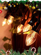 50 Pack C7 Christmas Replacement Bulbs, 5W Incandescent Clear Lights for Outdoor String Lights, Christmas Night Light bulbs for Porch, Patio, Garden, Party, Wedding Decor, E12 Intermediate Base