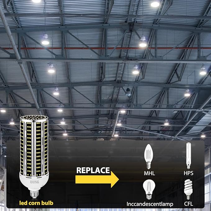 150W 4 pack LED Corn Light Bulb(1500W Equivalent ) ,Commercial Grade DayLight 5000K E26/E39 22900LM Medium Mogul Base LED Lamp,Large Area Lights For Outdoor Indoor Garage Warehouse Factory Bay Light