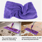 ITTAR 16" Dust Mop for Floor Cleaning, Flat Mop with Stainless Steel Long Handle, 5 Reusable Wahshable Mop Pads, Microfiber Mops for Hardwood, Laminate, Tile Cleaning