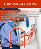 36 inch Flexible Stainless Steel Corrugated Water Heater Connector,3/4" FIP x 3/4" FIP Water Heater Supply Lines Fit For Water Softener Hot &Cold Water Hose