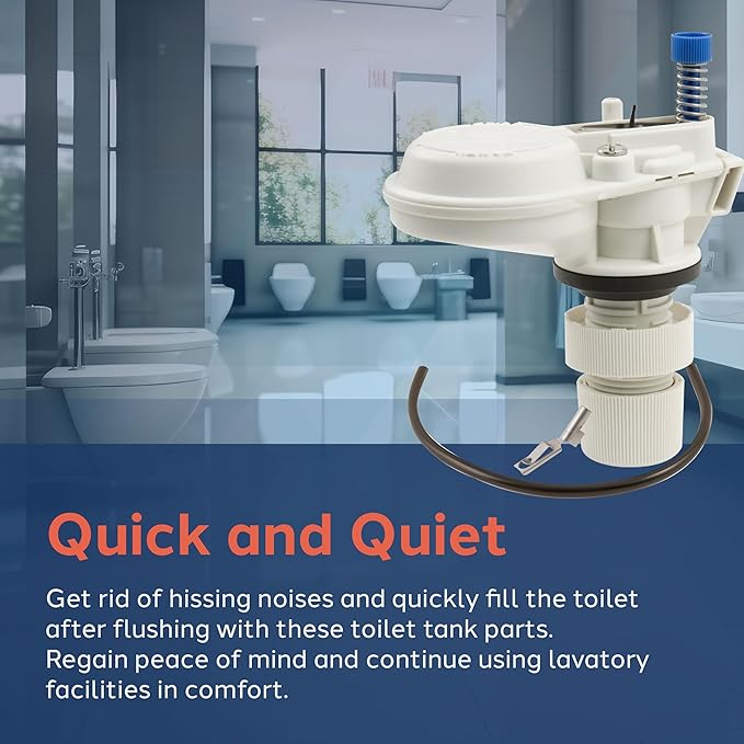 PlumbCraft Anti-Siphon Toilet Fill Valve Assembly, Toilet Fill Valve Replacement Kit for Most Toilets, Ideal Toilet Accessory for Toilet Repair, DIY Pump and Plumbing Equipment
