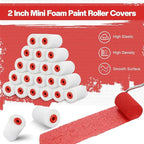 Nuogo 120 Pcs 2 Inch Foam Paint Roller High Density Foam Roller Mini Paint Roller Refills Paint Edger Tool for Walls Brings Smooth Finishes Flat Surfaces