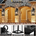 Black Exterior Light Fixtures 2-Pack, Anti-Rust Aluminum Outdoor Wall Lights for House Porch Lights IP65 Waterproof Clear Glass Outdoor Sconces Wall Mount Wall Lanterns, Matte Black
