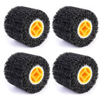 4 Pcs Abrasive Drawing Wheel Surface Conditioning Tool, 4.5" x 4" Wire Wheel Burnishing Tool for Metal Polishing Paint, Rust, Oxidation - 3/4" Quad Keyway for Hand held Polishing Machine(4)