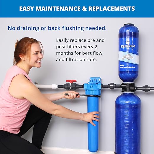 Aquasana Whole House Water Filter System | 1,000,000 Gallons | Carbon & KDF Media | Reduces 97% Chlorine & Sediment | Includes Pre- and Post-Filters | Rhino EQ-1000