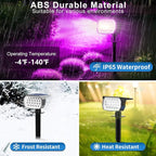 Solar Color Changing Spot Lights Outdoor Waterproof Colored RGB Solar Powered Landscape Lights for Yard 7 Lighting Modes Multicolor Solar Spotlights for Pathway Garden Outside (6 Pack)