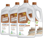 Quick Shine Hardwood Floor Luster-Polish 64oz-4pk | Plant-Derived w/Carnauba | Safer Choice, No PFAS, pH Neutral | Ready to Use Formula w/Anti-Slip Technology | Simply Squirt & Spread | Made in USA