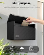Uniclife Wall Mount Mailbox for Outside, Large Metal Mail Box for Home, Heavy Duty Modern Post Box Letters Drop Box for Outdoor Office (No Lock)