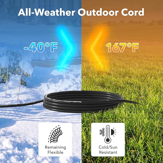 BN-LINK 15 ft Indoor/Outdoor Extension Cord 16/3 SJTW, Black, Water & Weather Resistant, 3-Prong Grounded Plug for Landscaping & Holiday Decorations, Home & Office, 13A, ETL