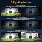 LUTEC 80W 9000LM LED Security Lights Hardwire Motion Sensor Outdoor Lights, 4 Head LED Flood Light Outdoor 5000K Daylight, IP65 Waterproof, Motion Detected Light for Outside, Garage, Yard (Brown)