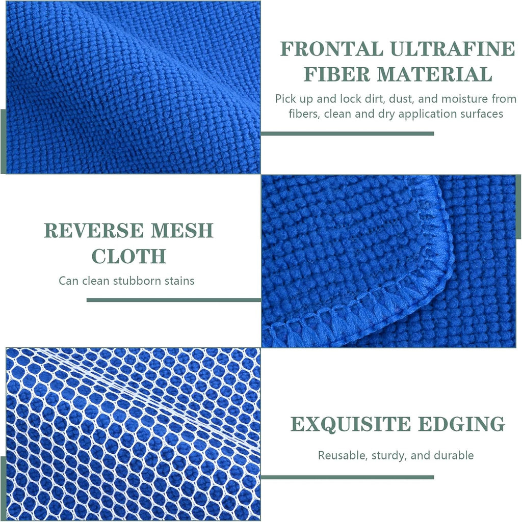 SINLAND Absorbent Microfiber Dish Cloths for Washing Dishes Best Kitchen Cloths Cleaning Cloths with Poly Scour Side 7.87Inchx7.87Inch 10 Pack Dark Blue