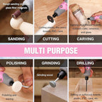 WORKPRO Cordless Rotary Tool Kit with 71pcs Accessories, 3 Variable Speeds, USB Rechargeable Mini Rotary Tool for Engraving, Sanding, Polishing, Carving, Cutting, DIY Crafts - Pink Ribbon